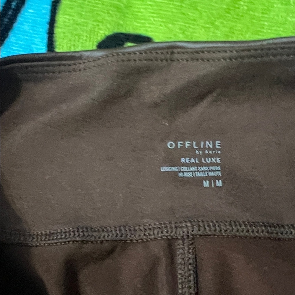 Aerie OFFLINE Chocolate Brown Faux Leather Real Luxe Leggings NWT - Picture 6 of 10